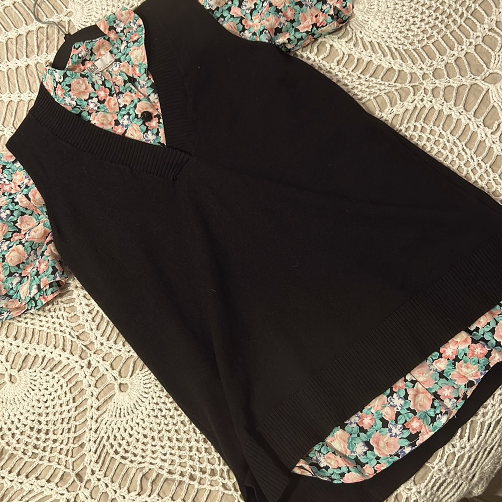 V- Necked Longer Length Sweater Vest.